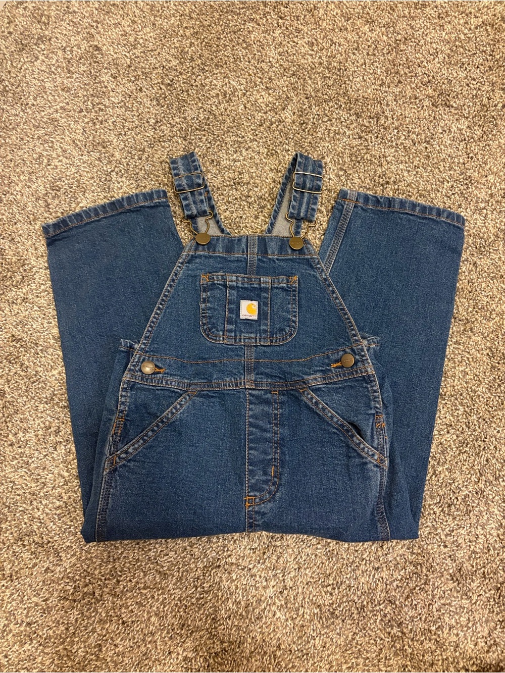 NWOT Carhartt Dark Blue Denim Bib Overalls 3T - Picture 1 of 5